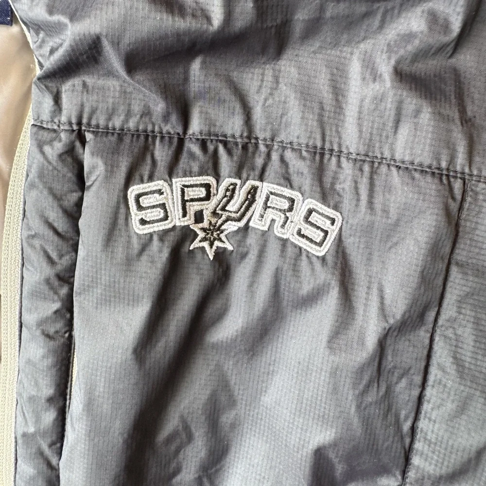 G-III Sports San Antonio Spurs Puffer‎ Jacket XL Black Quilted Hooded NBA